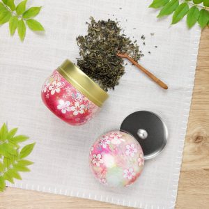 Pink Flower Metal Tea Box