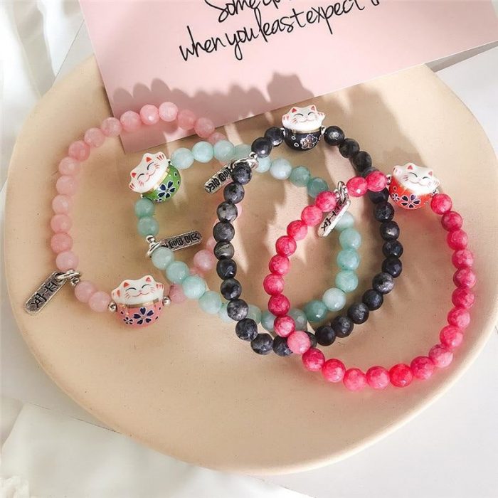Maneki Neko armbånd - perler