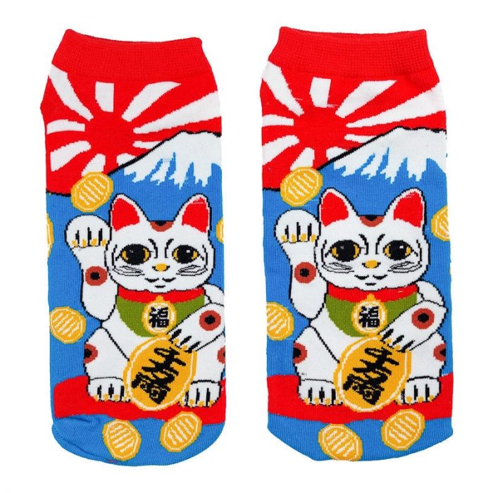 Japansk mønster maneki neko sokker