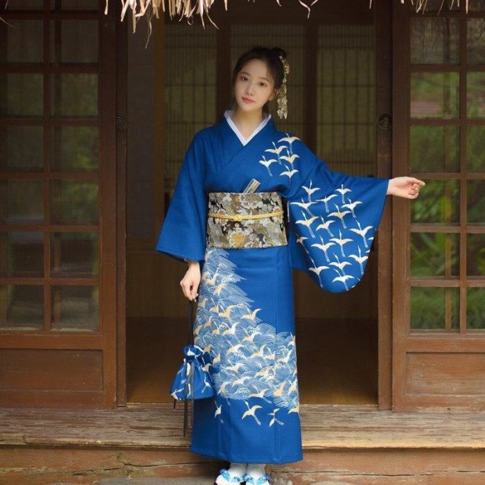 Japansk Kimono Roy Blue Woman