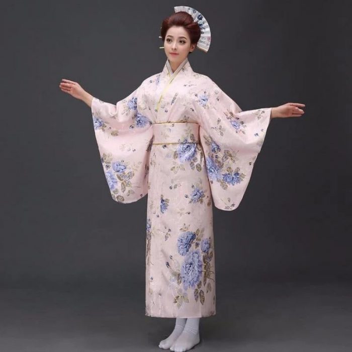 Japansk Kimono Woman Geisha - Buruu Shakuyaku
