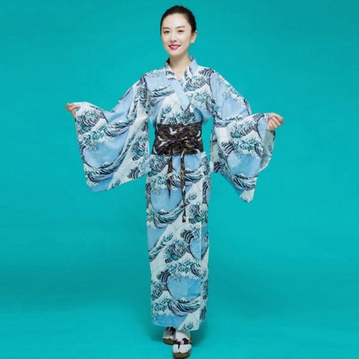 Japansk Kimono -kvinde - Den store bølge
