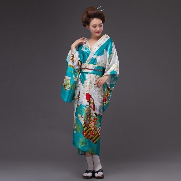 Japansk Kimono traditionel kvinde - Taakoizuburu