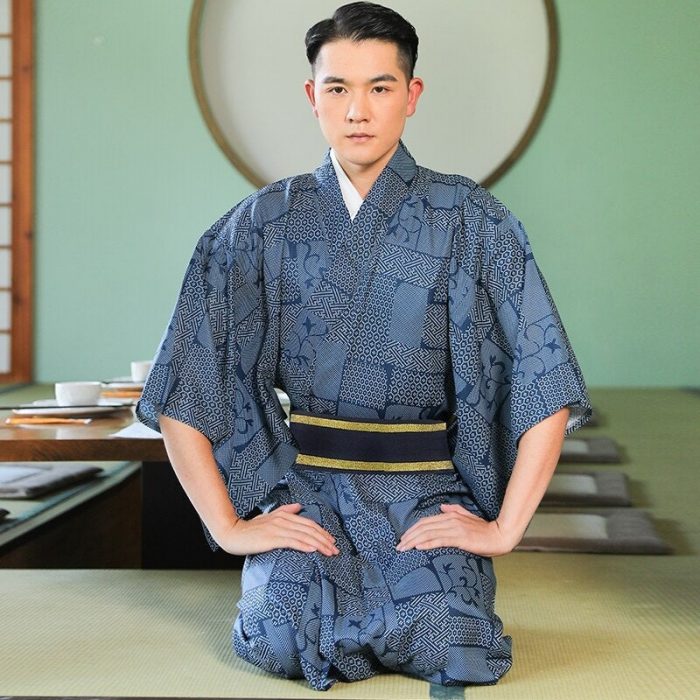 Japansk Kimono -mand Kasuri