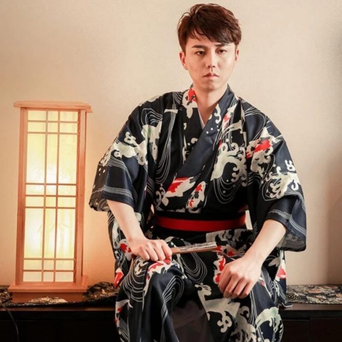 Japansk Kimono Man Carp Koï mønster
