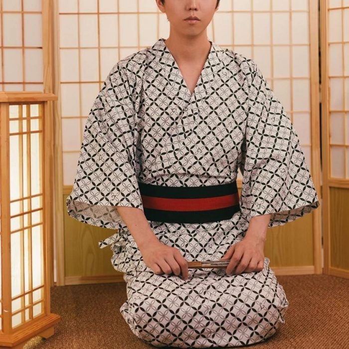 Japanske Kimono Men Shippo mønster