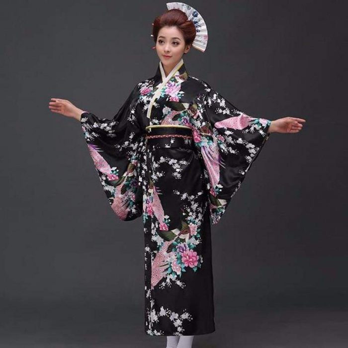 Fleuri Japanese Kimono - Kuro