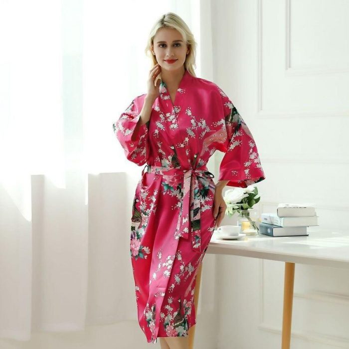 Kvinders pyjama kimono - Fushia