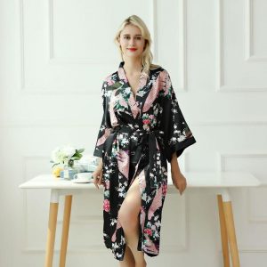 Kvinders pyjamas kimono - sort