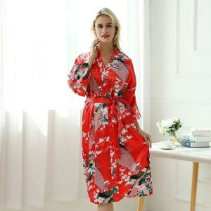 Kvinders pyjama kimono - rød