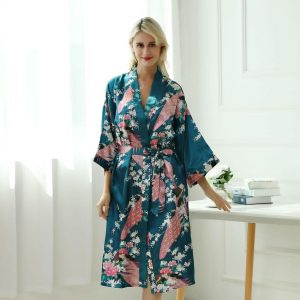 Kvinders pyjama kimono - turkis