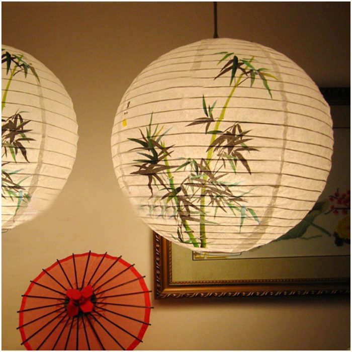 Japansk bambusmønsterpapirlampe