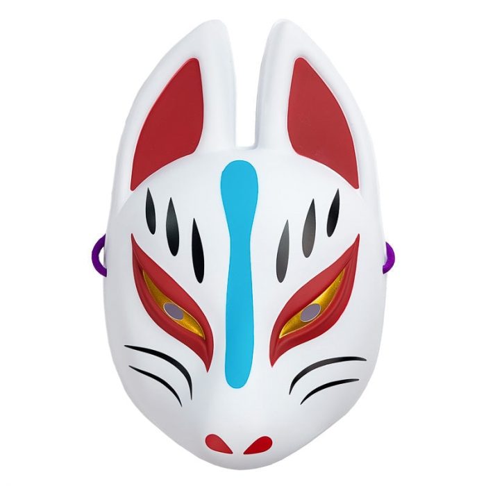 Hvid japansk kitsune maske