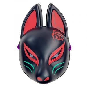Sort japansk kitsune maske