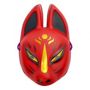 Rød japansk kitsune maske
