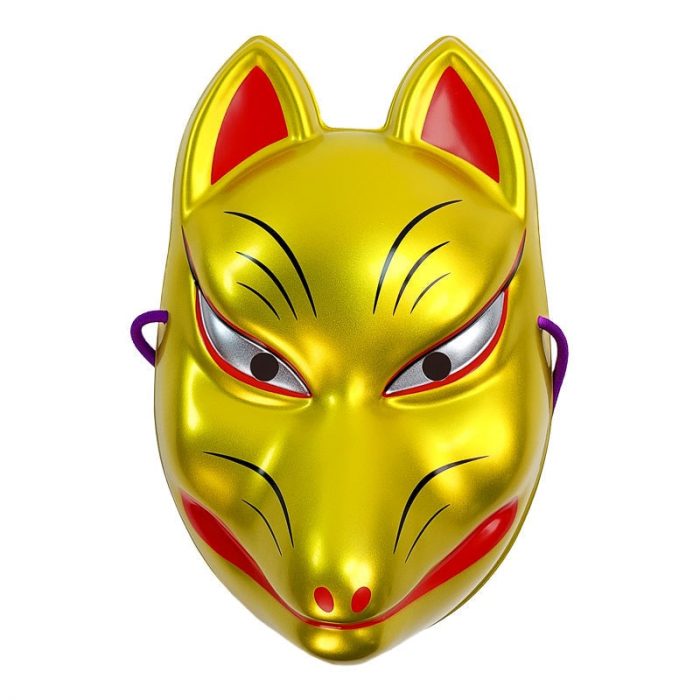 Guld japansk renard maske