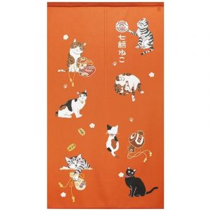 Noren japanske katte orange