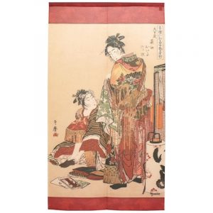 Traditionel japansk noren bijin-ga