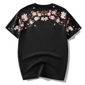 Sakura japansk t-shirt broderet