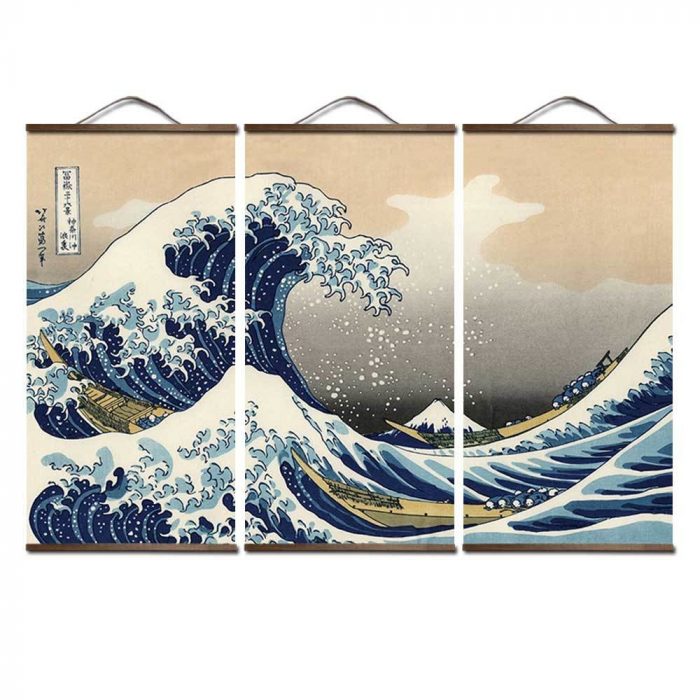 Japansk maleri den store bølge af Kanagawa