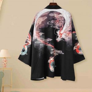 Den japanske drage kvinde kimono jakke