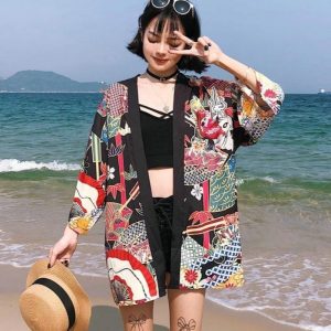 Harajuku kvinde Kimono jakke