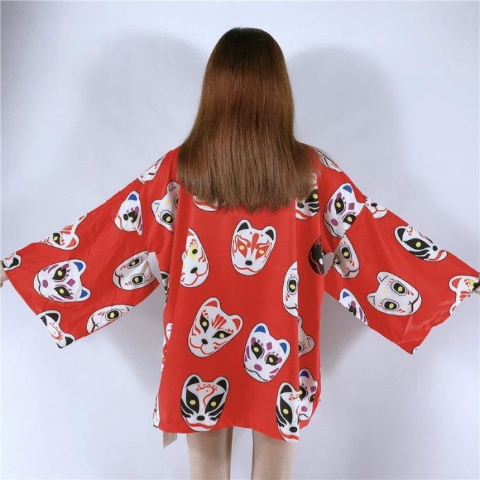 Kvinder kitsune kimono jakke