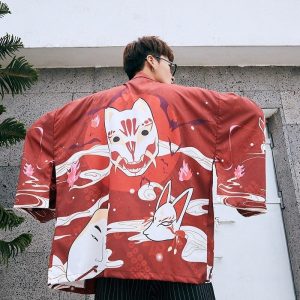 Røde mænds kimono -jakke