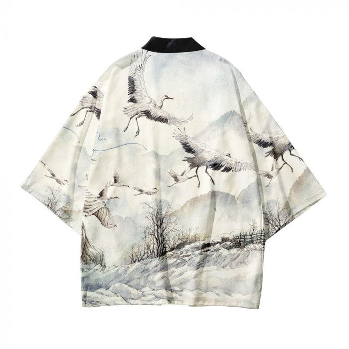 Vinterlandskab kimono jakke